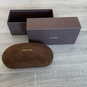 Tom Ford Brown Velvet Eyeglass Case with Box